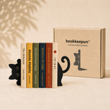 Happy Otter Bookkeepurr cat-shaped bookend