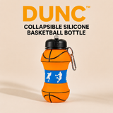 Dunc collapsible silicone water bottle in basketball design