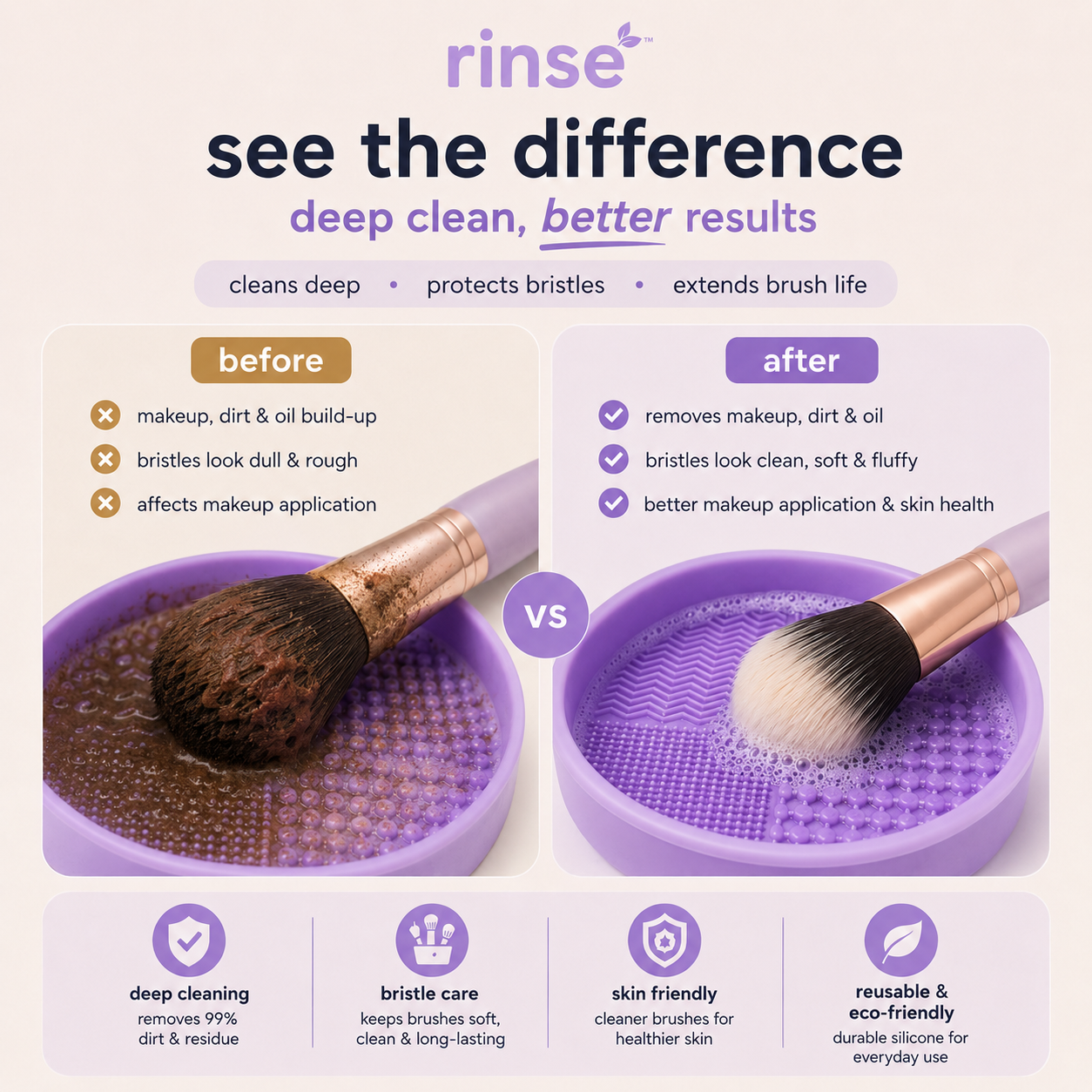 Rinse™ | 3-in-1 Brush Cleaning Station