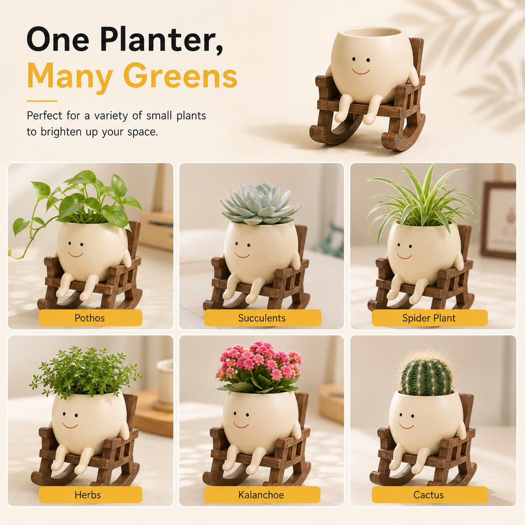 Kuchu™ | Smiling Desk Planter