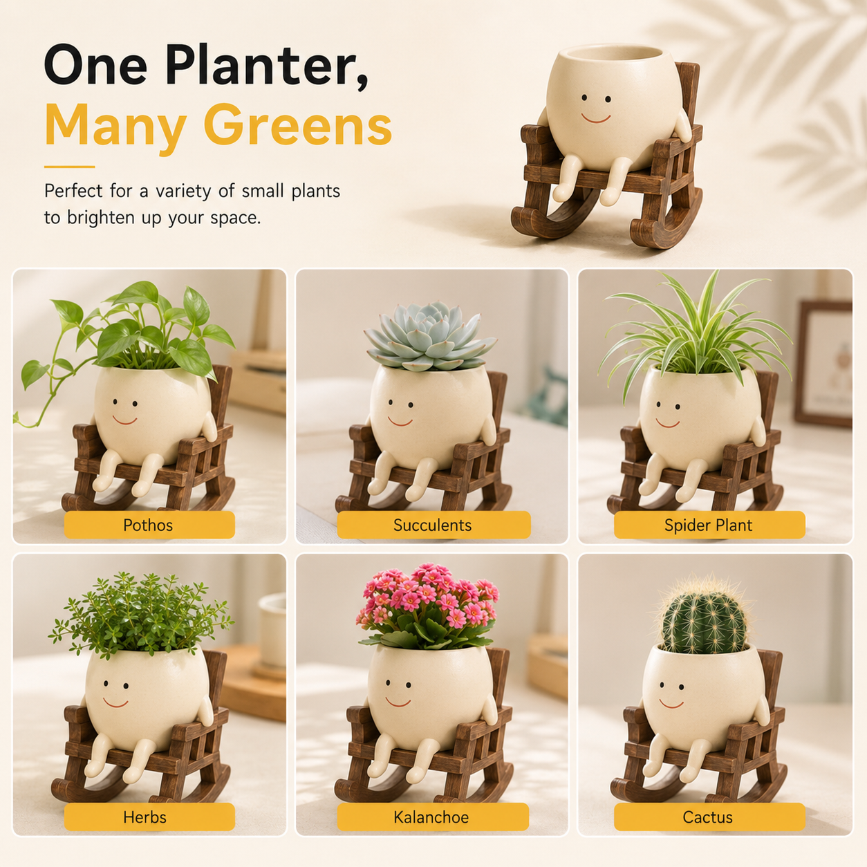 Kuchu™ | Smiling Desk Planter