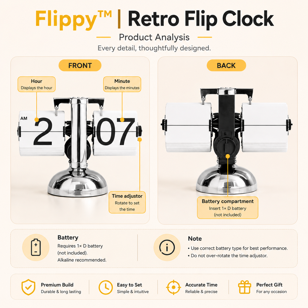 Flippy™ | Retro Flip Clock