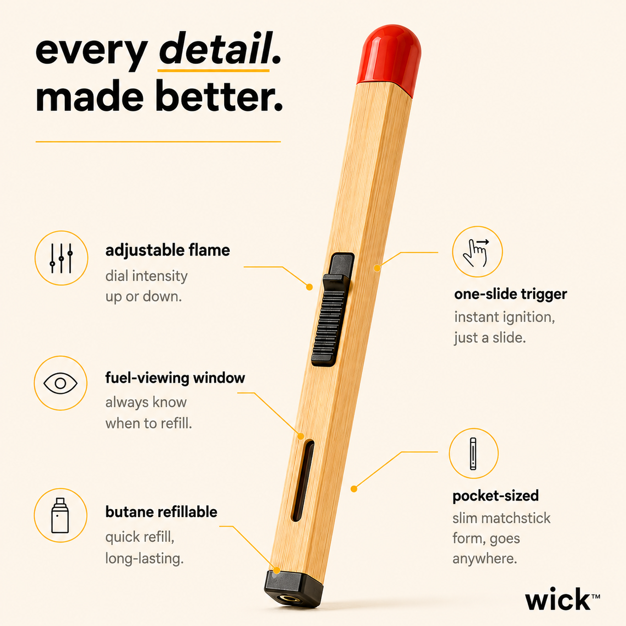 Wick™ | Refillable Lighter