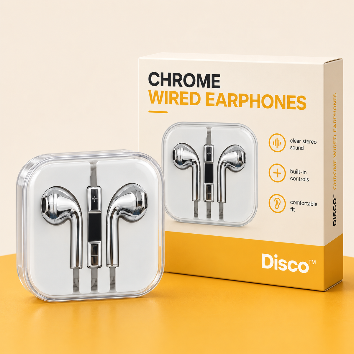 Disco™ | Chrome Wired Earbuds