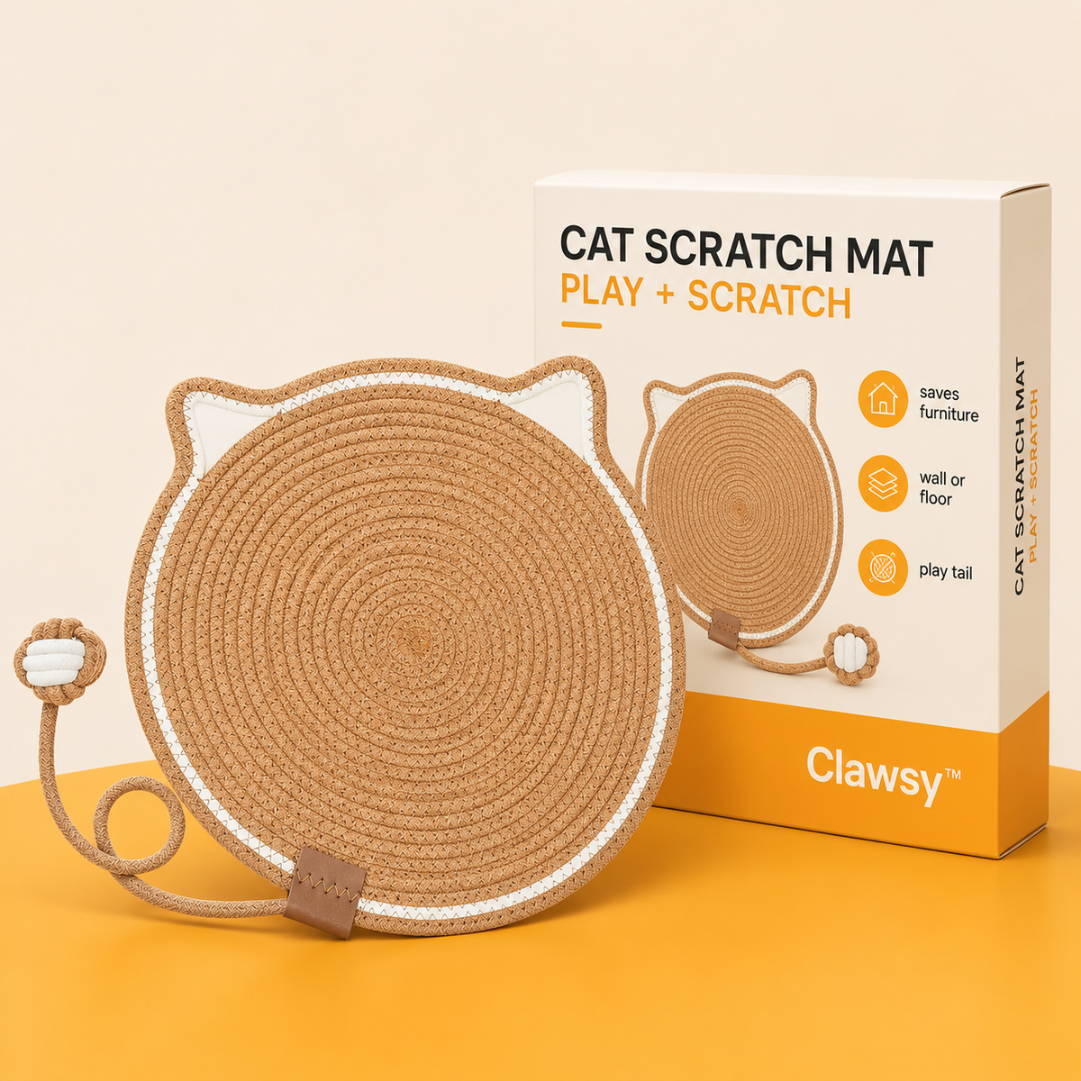 Clawsy™ | Cat Scratcher Mat