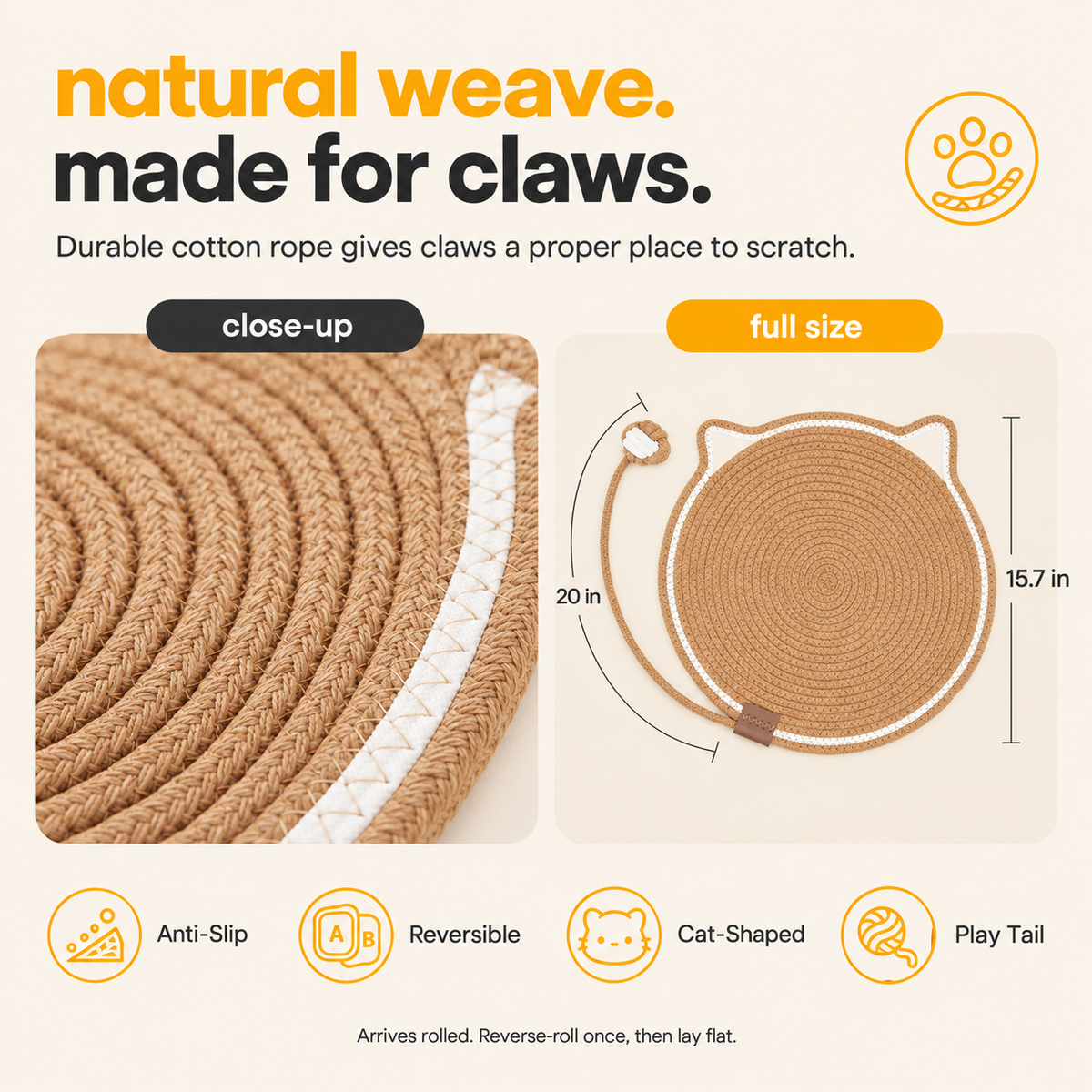 Clawsy™ | Cat Scratcher Mat