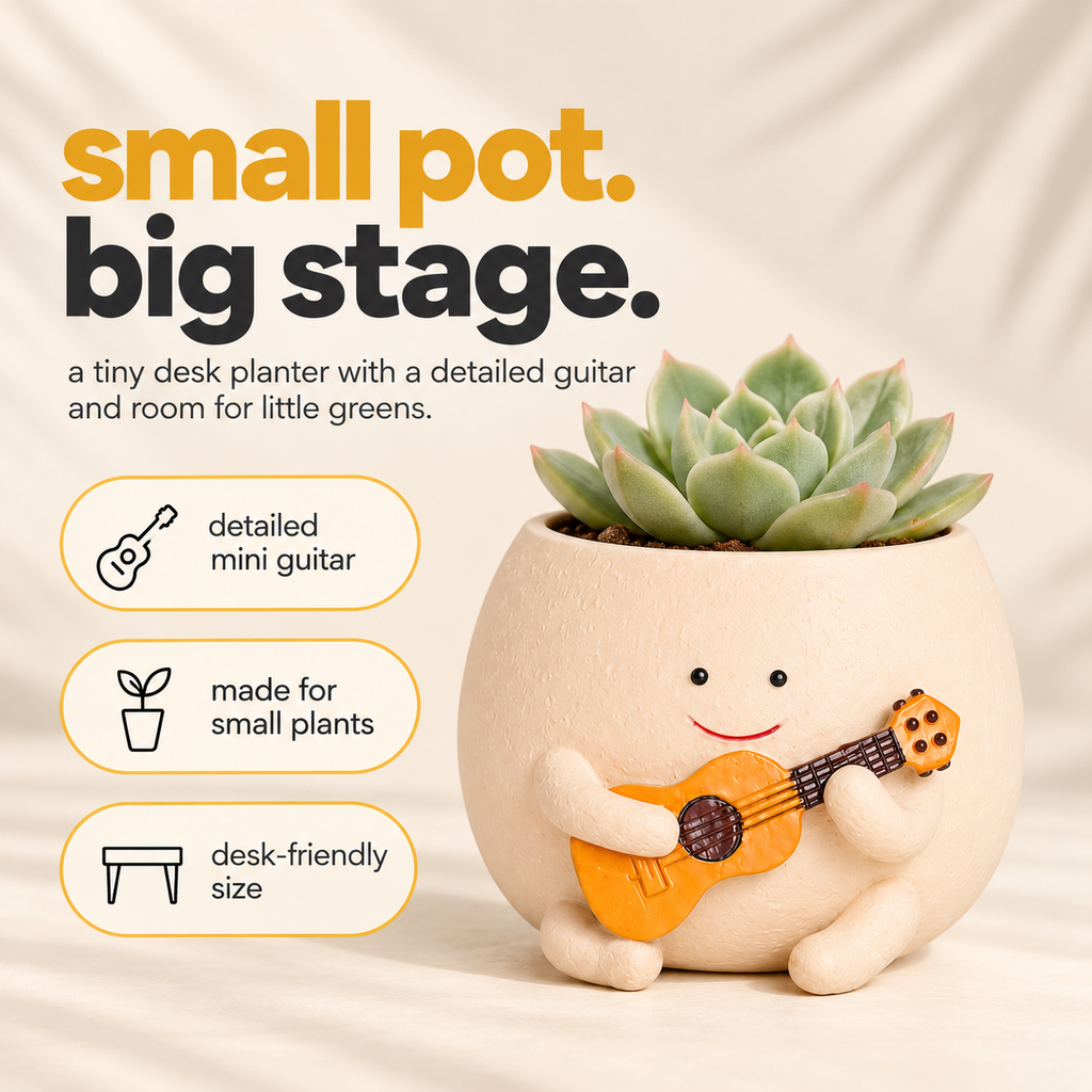 Strum™ | Guitar Desk Planter