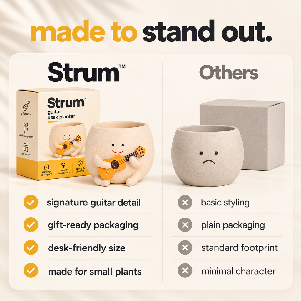 Strum™ | Guitar Desk Planter