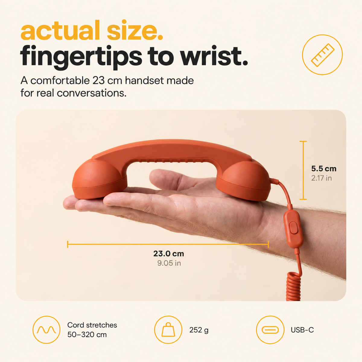 Hullo™ | Retro USB-C Handset