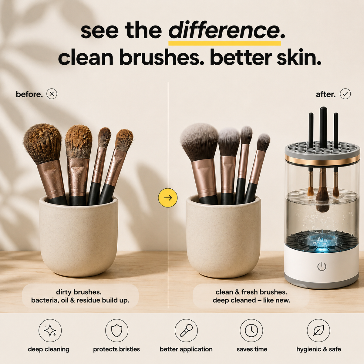 Happy Otter Twirl automatic makeup brush cleaning device