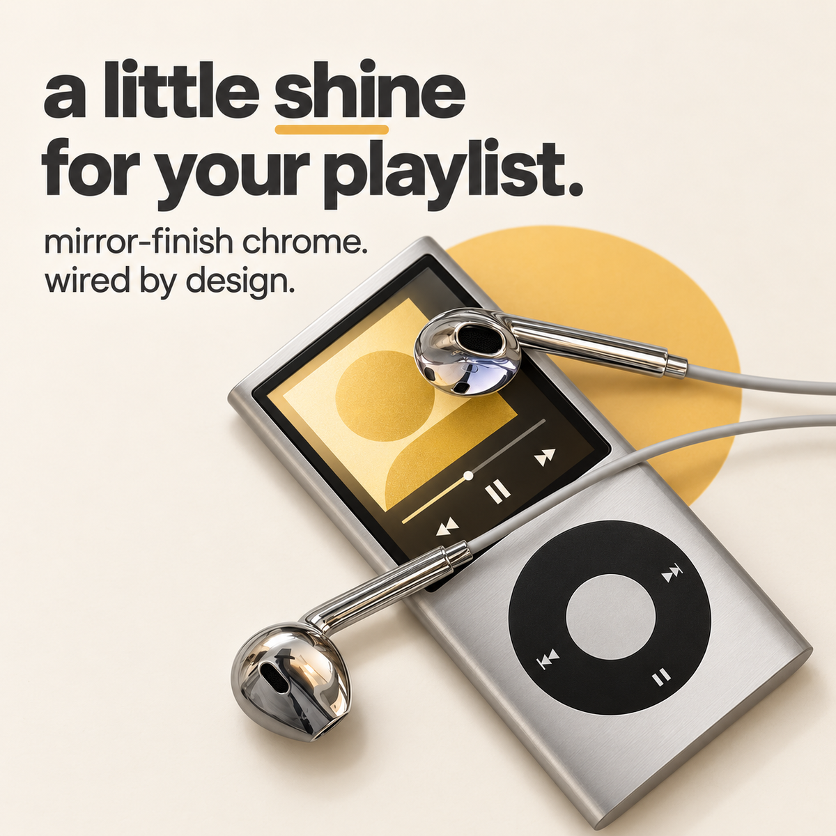 Disco™ | Chrome Wired Earbuds
