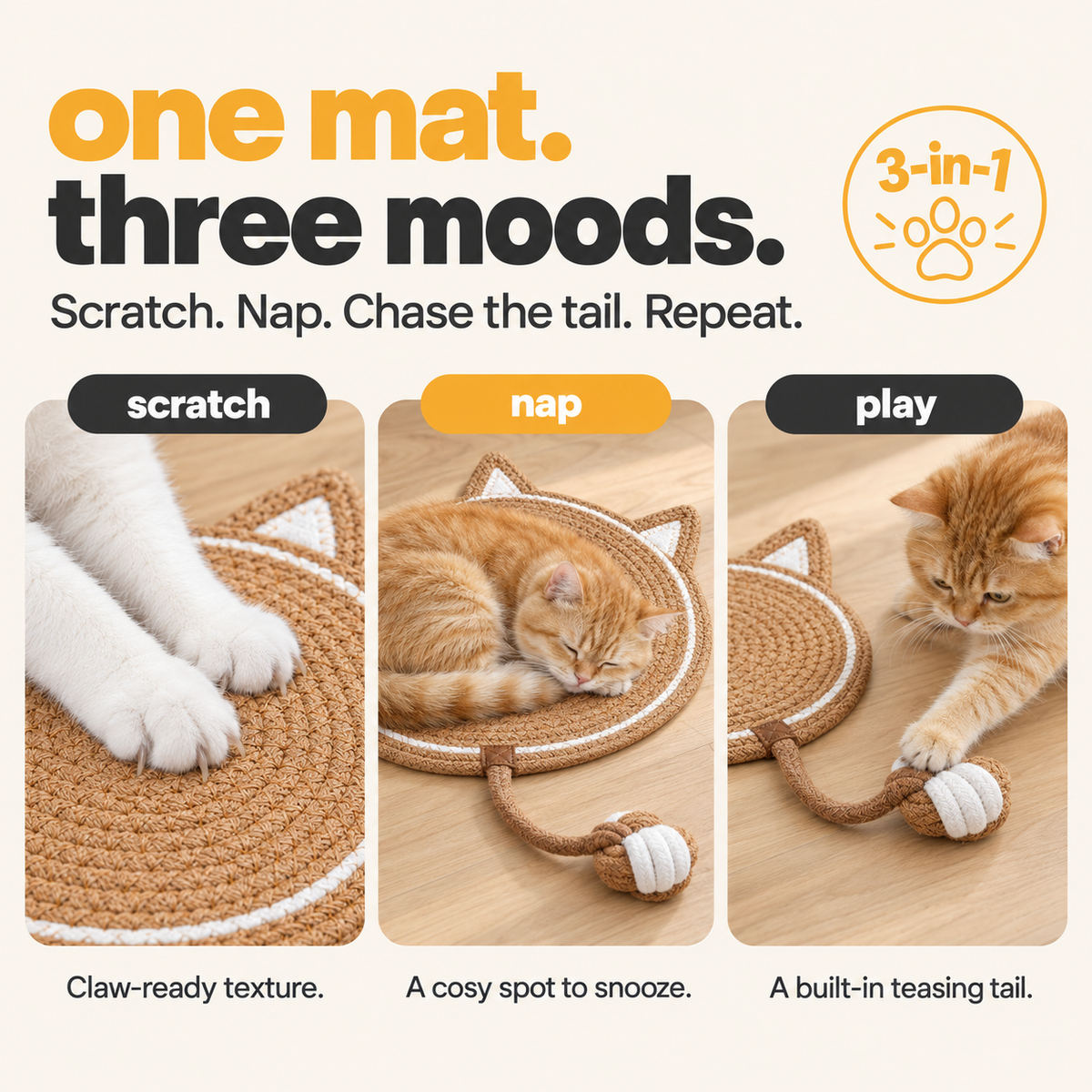 Clawsy™ | Cat Scratcher Mat
