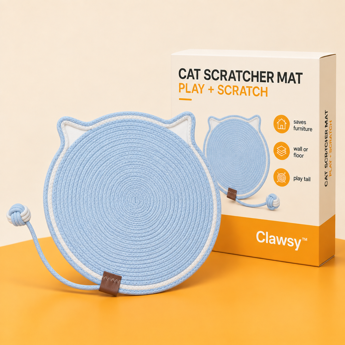 Clawsy™ | Cat Scratcher Mat