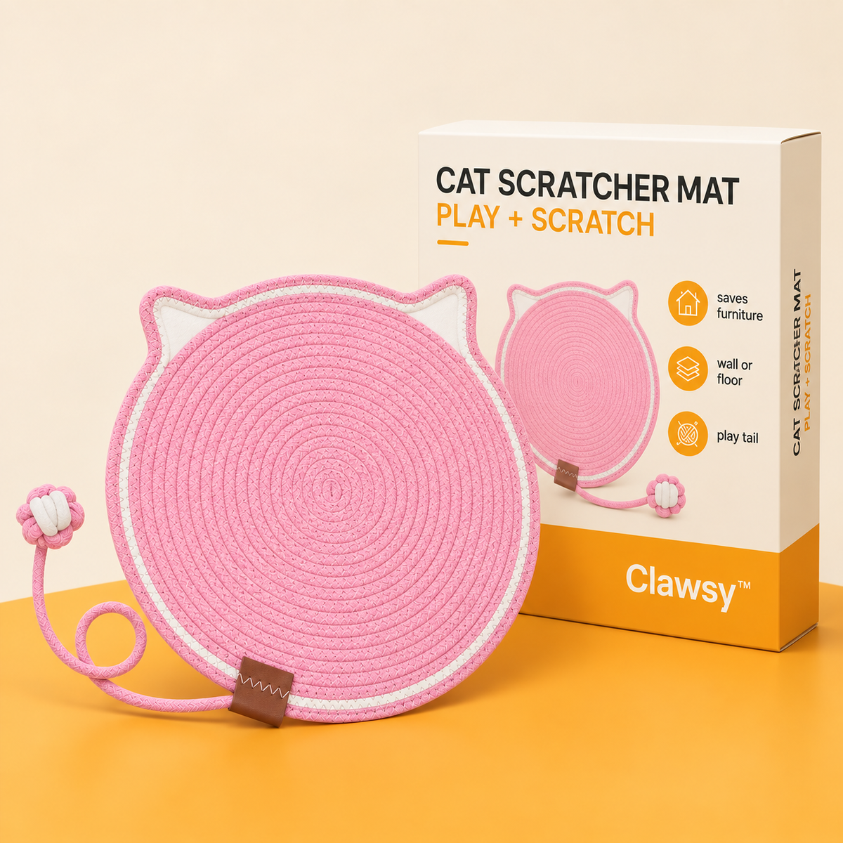 Clawsy™ | Cat Scratcher Mat