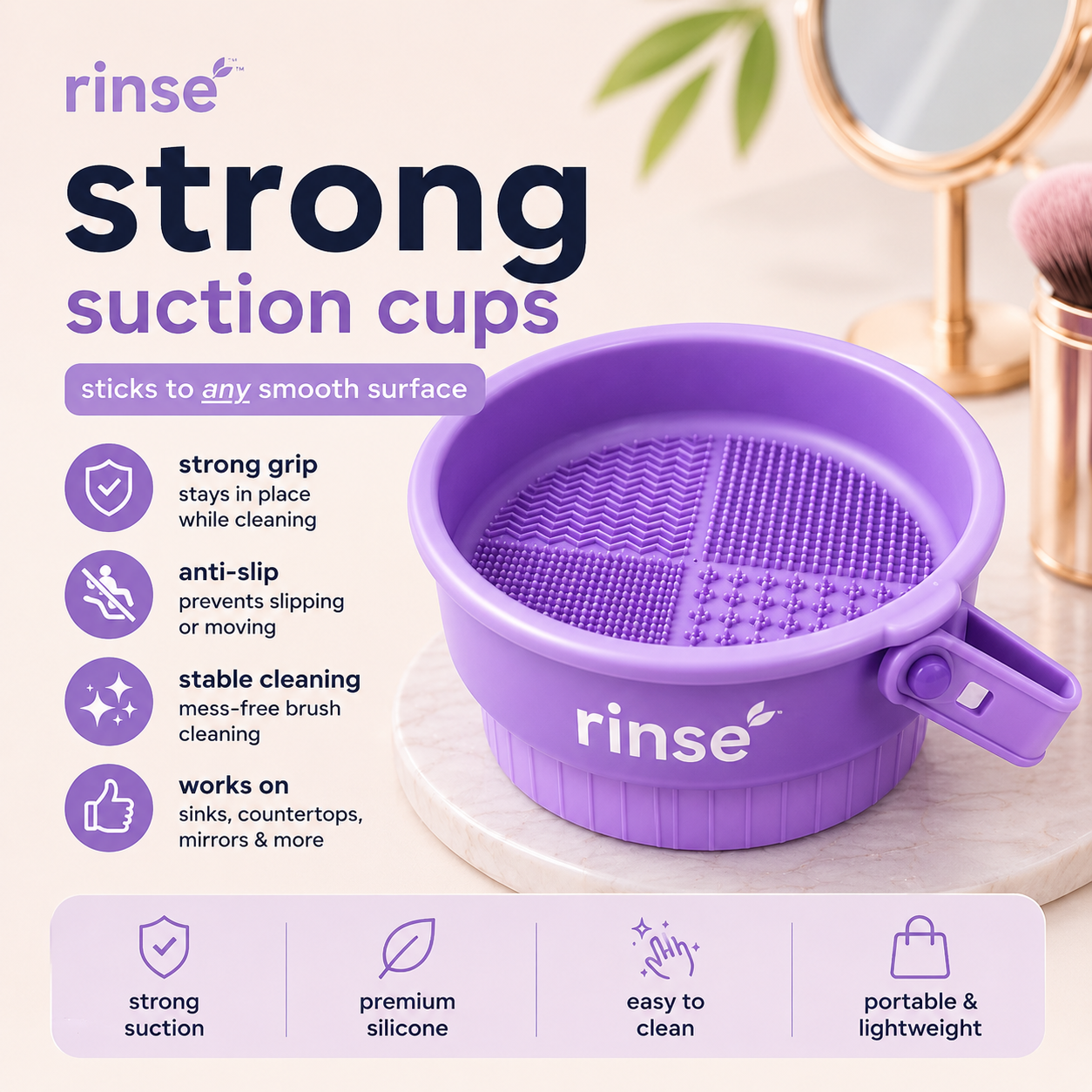 Rinse™ | 3-in-1 Brush Cleaning Station